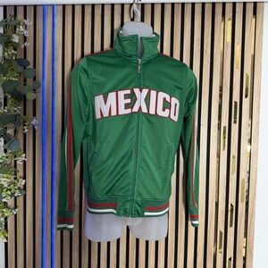 🇲🇽 MEXICO ⚽️ 🥅 Sport Team vintage Full Zip Green Embroidered sweatshirt Jacket.